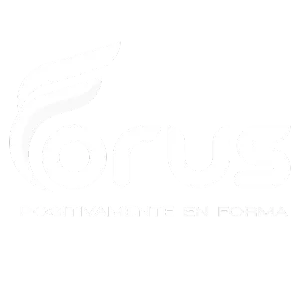 Forus logo with tagline 'Positivamente en forma'.